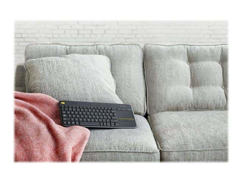 Logitech K400 Plus Ergonomic Wireless Touch - Tastaturen - Französisch - Schwarz
