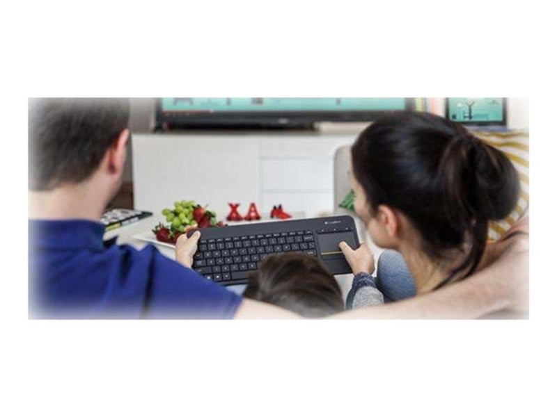Logitech K400 Plus Ergonomic Wireless Touch - Tastaturen - Französisch - Schwarz