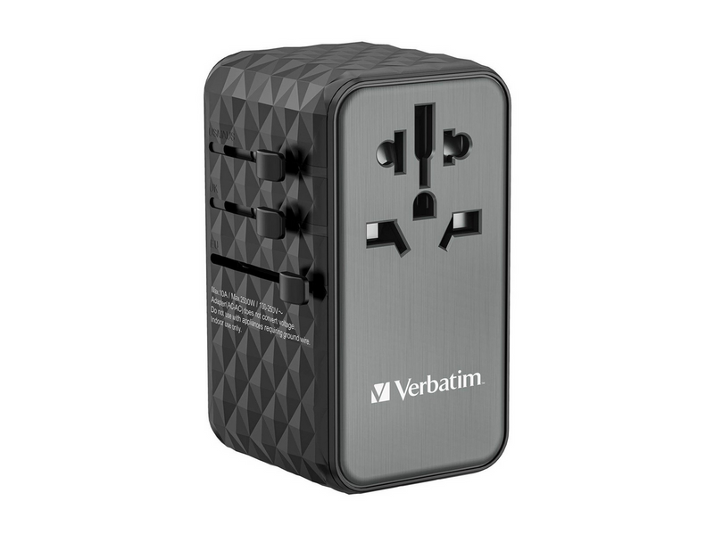 Verbatim UTA-06 Power Adapter - GaN III Universal - 2 x USB 2 x USB-C - 100 Watt