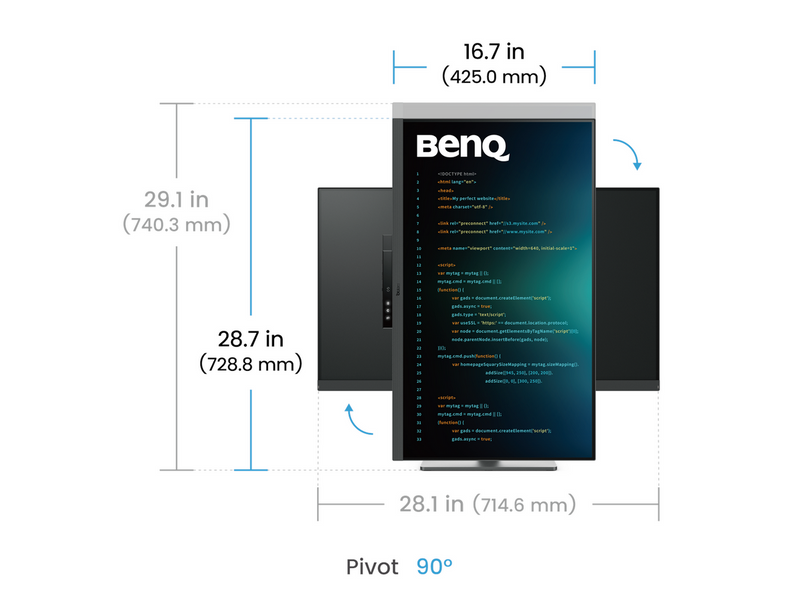 32" BenQ Programming RD320U - 3840x2160 (4K) - 60Hz - IPS - 90W USB-C - KVM switch