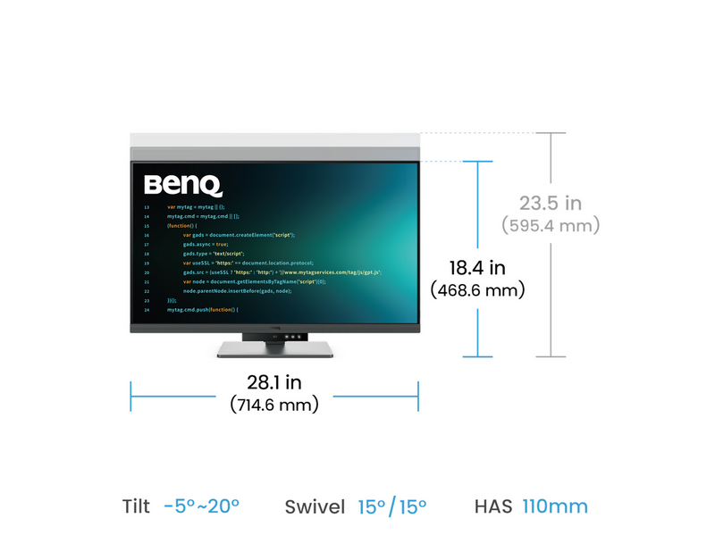 32" BenQ Programming RD320U - 3840x2160 (4K) - 60Hz - IPS - 90W USB-C - KVM switch