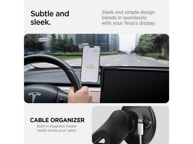 Spigen Tesla TapLock MagSafe Car Mount Holder - black - Screen