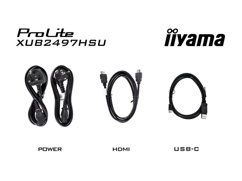 24" iiyama ProLite XUB2497HSN-B2 - 1920x1080 (FHD) - 100Hz - IPS - 65W USB-C