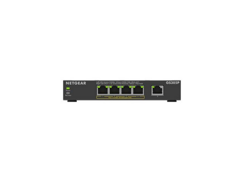 Netgear GS305Pv3 5-Port Gigabit Ethernet Unmanaged PoE+ Essentials Switch (63W)