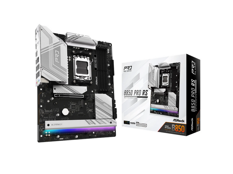 ASRock B850 Pro RS Mainboard - AMD B850 - AMD AM5 - DDR5 RAM - ATX