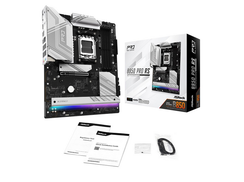 ASRock B850 Pro RS Mainboard - AMD B850 - AMD AM5 - DDR5 RAM - ATX