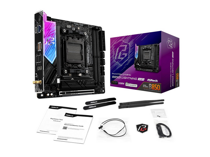 ASRock B850I Lightning WiFi Mainboard - AMD B850 - AMD AM5 - DDR5 RAM - Mini-ITX