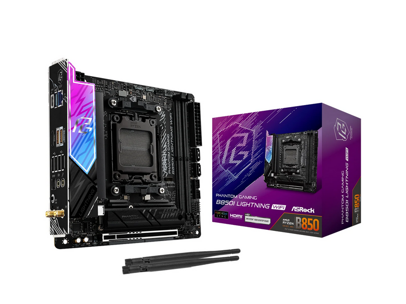 ASRock B850I Lightning WiFi Mainboard - AMD B850 - AMD AM5 - DDR5 RAM - Mini-ITX