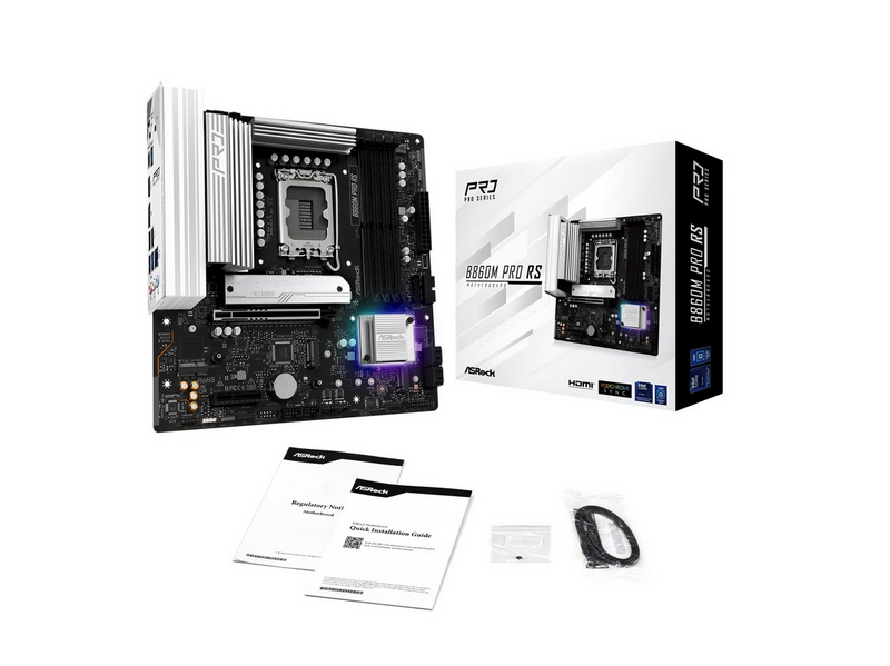 ASRock B860M Pro RS Mainboard - Intel B860 - Intel LGA1851 - DDR5 RAM - Micro-ATX