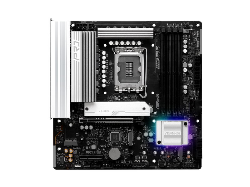 ASRock B860M Pro RS Mainboard - Intel B860 - Intel LGA1851 - DDR5 RAM - Micro-ATX