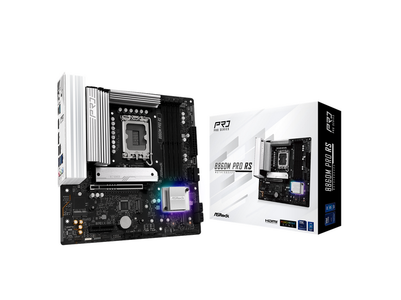 ASRock B860M Pro RS Mainboard - Intel B860 - Intel LGA1851 - DDR5 RAM - Micro-ATX
