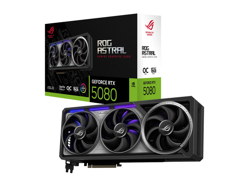 ASUS GeForce RTX 5080 ROG Astral OC - 16GB GDDR7 RAM - Grafikkarte