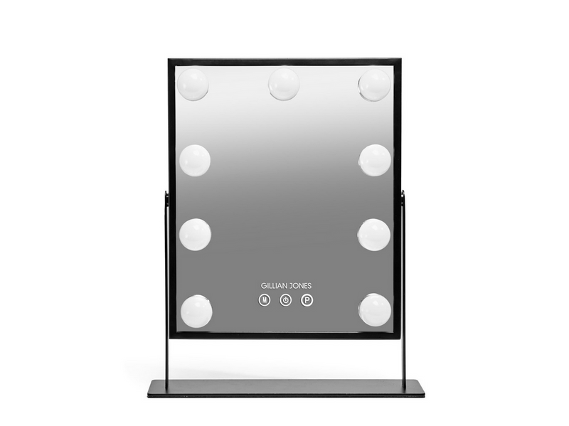 Gillian Jones Makeup Artist Mirror w. 9 strong LED bulb - Black