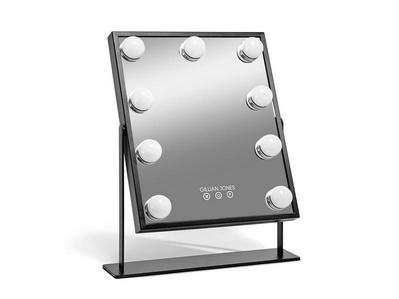 Gillian Jones Makeup Artist Mirror w. 9 strong LED bulb - Black