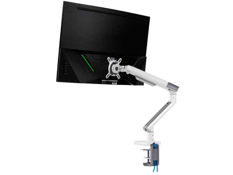 DUTZO Monitorarm für 1 Monitor (17"-32") - Slim USB Version (Weiß)