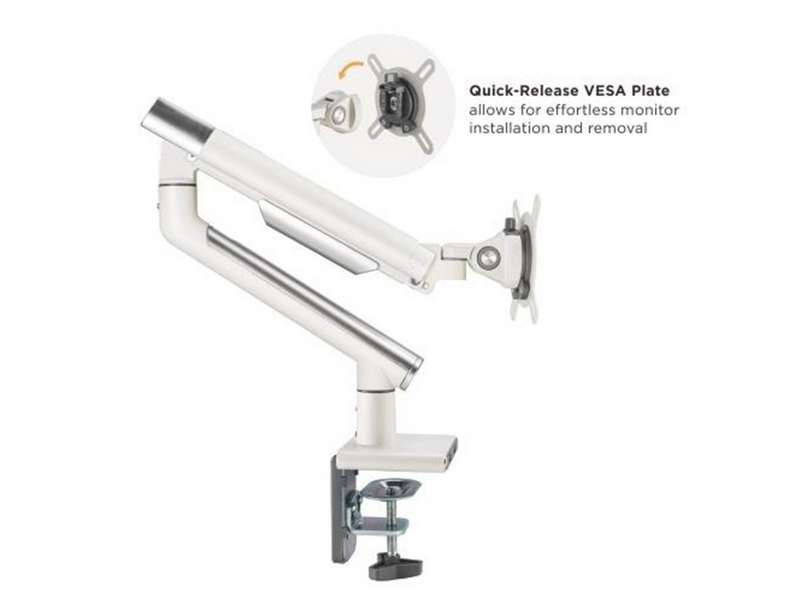DUTZO Monitorarm für 1 Monitor (17"-32") - Slim USB Version (Weiß)