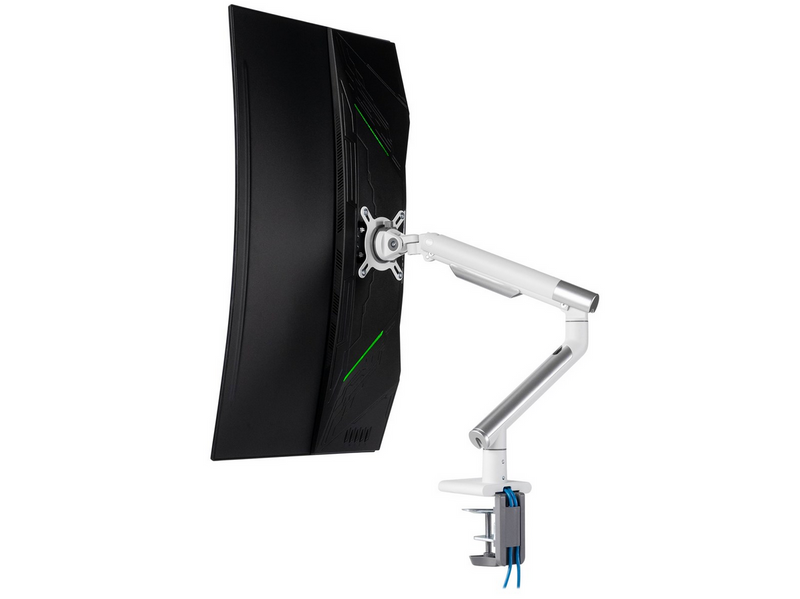 DUTZO Monitorarm für 1 Monitor (17"-32") - Slim USB Version (Weiß)