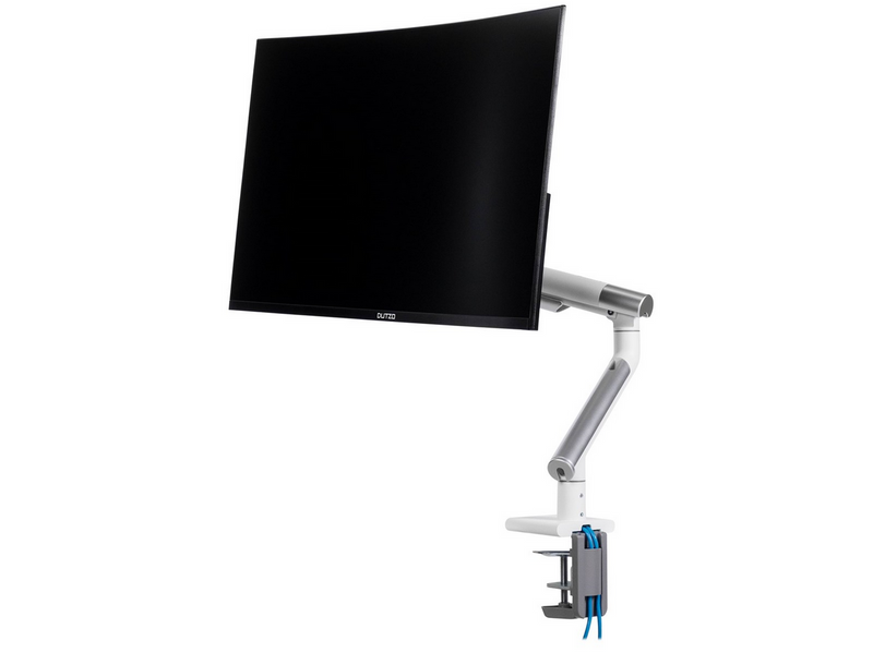 DUTZO Monitorarm für 1 Monitor (17"-32") - Slim USB Version (Weiß)