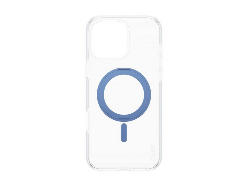 CARE by PanzerGlass Feature Case Transparent w. Blue Kickstand & MagSafe iPhone 16 Pro Max