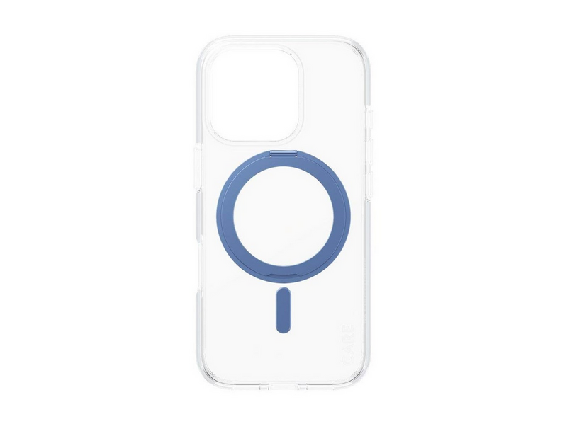 CARE by PanzerGlass Feature Case Transparent w. Blue Kickstand & MagSafe iPhone 16 Pro