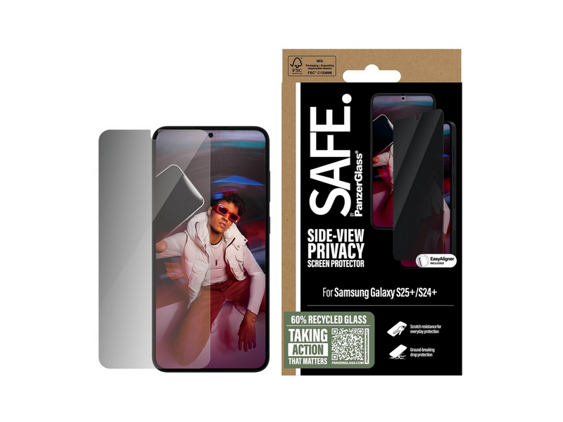 SAFE by PanzerGlass Privacy Screen Protector Samsung Galaxy S25+ | Ultra-Wide Fit