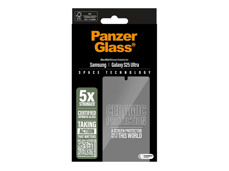 PanzerGlass Ceramic Screen Protector Samsung Galaxy S25 Ultra | Ultra-Wide Fit