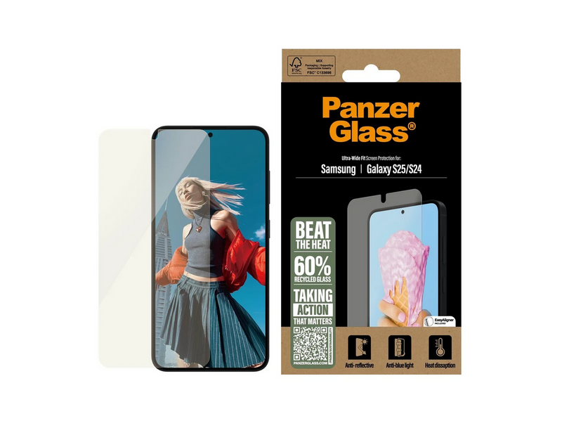 PanzerGlass All-in-One Screen Protector Samsung Galaxy S25 | Ultra Wide Fit