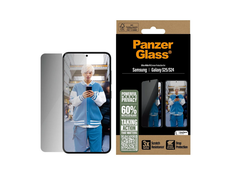 PanzerGlass Privacy Screen Protector Samsung Galaxy S25 | Ultra-Wide Fit