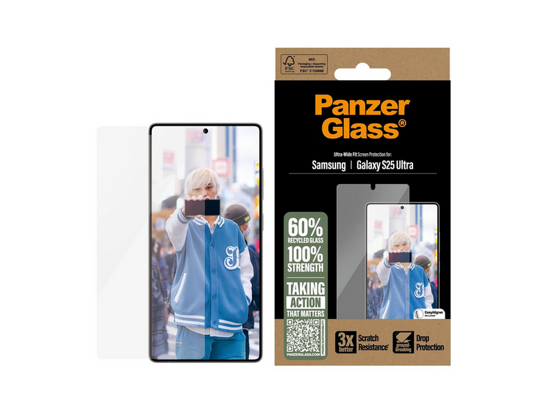 PanzerGlass Screen Protector Samsung Galaxy S25 Ultra | Ultra-Wide Fit