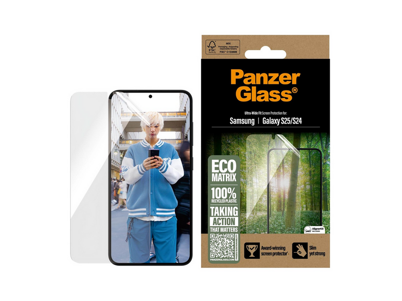 PanzerGlass Eco MATRIX Screen Protector Samsung Galaxy S25 | Ultra-Wide Fit