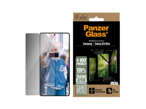 PanzerGlass ECO MATRIX 4-way Privacy Screen Protector Samsung Galaxy S25 Ultra | Ultra-wide Fit