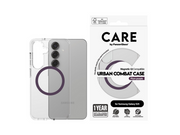 CARE by PanzerGlass Flagship Case Transparent Urban Combat w. Plum Purple QI Compatible Samsung Galaxy S25