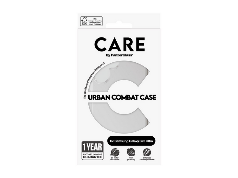 CARE by PanzerGlass Flagship Case Transparent Urban Combat w. Clear Frame Samsung Galaxy S25 Ultra