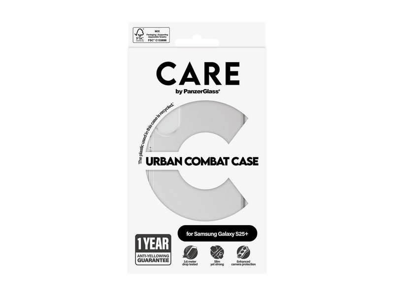 CARE by PanzerGlass Flagship Case Transparent Urban Combat w. Clear Frame Samsung Galaxy S25+