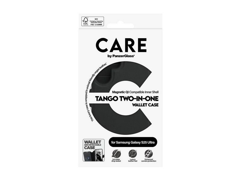 CARE by PanzerGlass Feature Case Tango Two-in-One Wallet w. QI Compatible Samsung Galaxy S25 Ultra