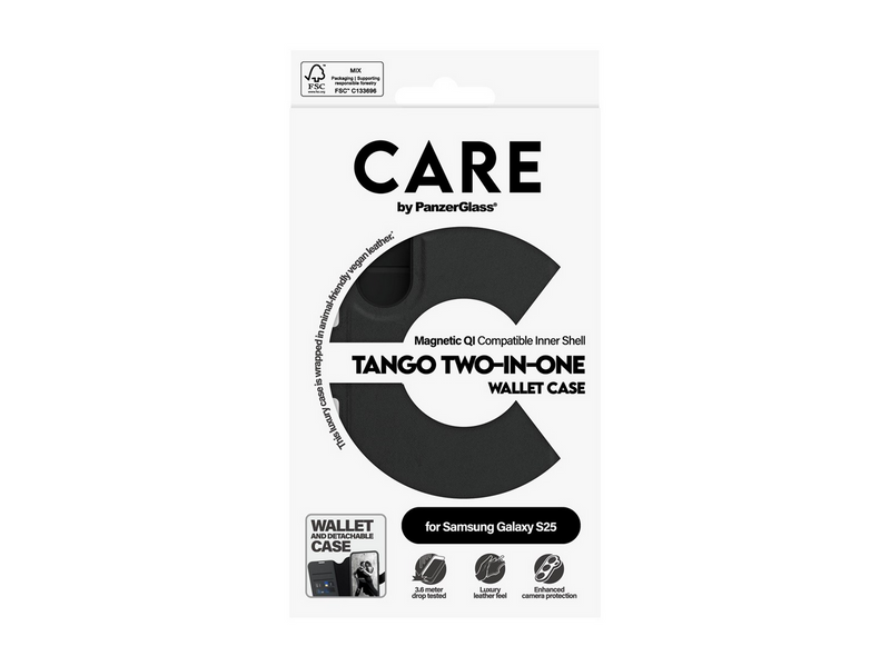 CARE by PanzerGlass Feature Case Tango Two-in-One Wallet w. QI Compatible Samsung Galaxy S25