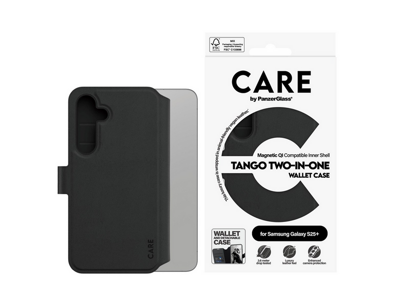 CARE by PanzerGlass Feature Case Tango Two-in-One Wallet w. QI Compatible Samsung Galaxy S25+