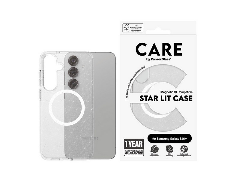 CARE by PanzerGlass Flagship Case Urban Combat Star Lit w. White QI Compatible Samsung Galaxy S25+