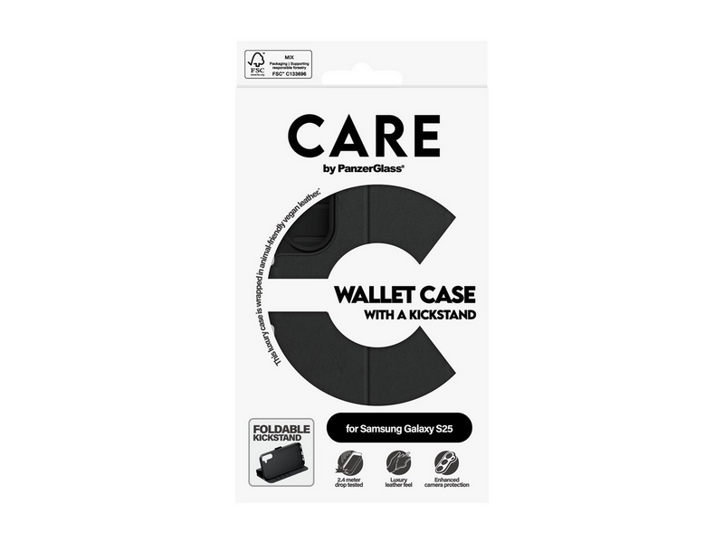 CARE by PanzerGlass Feature Wallet Case w. Kickstand Samsung Galaxy S25