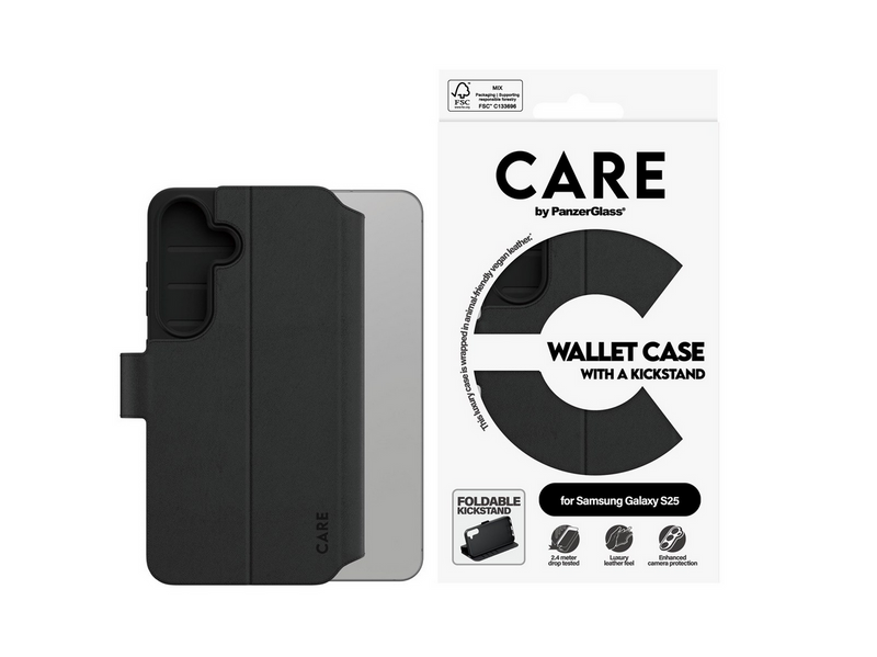 CARE by PanzerGlass Feature Wallet Case w. Kickstand Samsung Galaxy S25