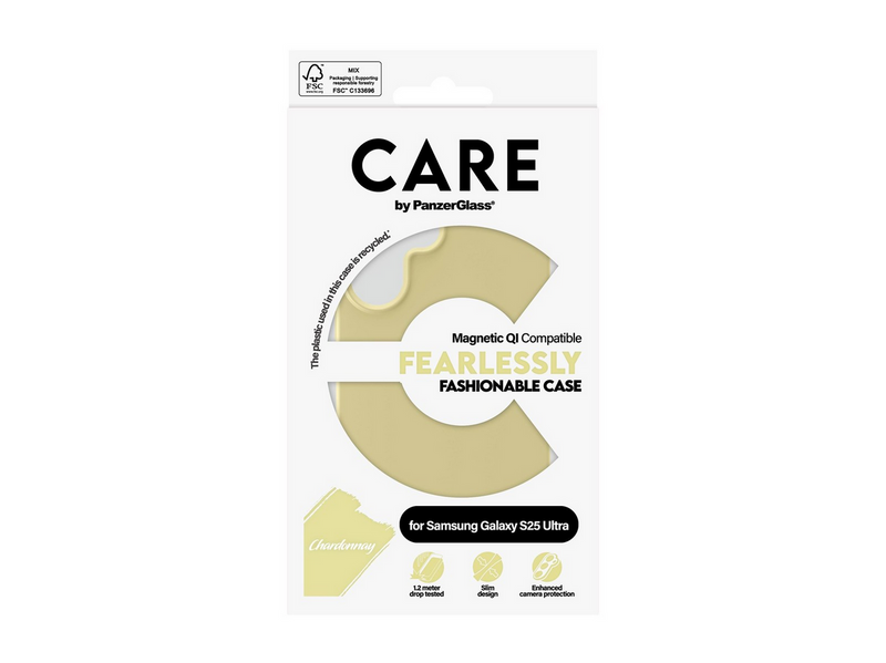 CARE by PanzerGlass Fashionable Case Chardonnay w. QI Compatible Samsung Galaxy S25 Ultra