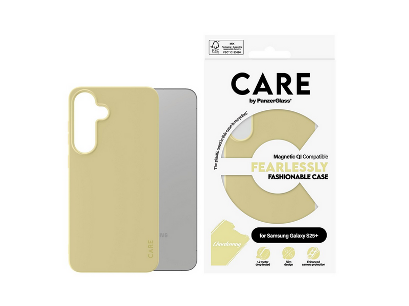 CARE by PanzerGlass Fashionable Case Chardonnay w. QI Compatible Samsung Galaxy S25+