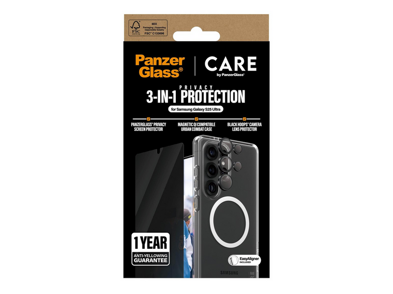CARE by PanzerGlass Flagship 3-in-1 Privacy Bundle Samsung Galaxy S25 Ultra