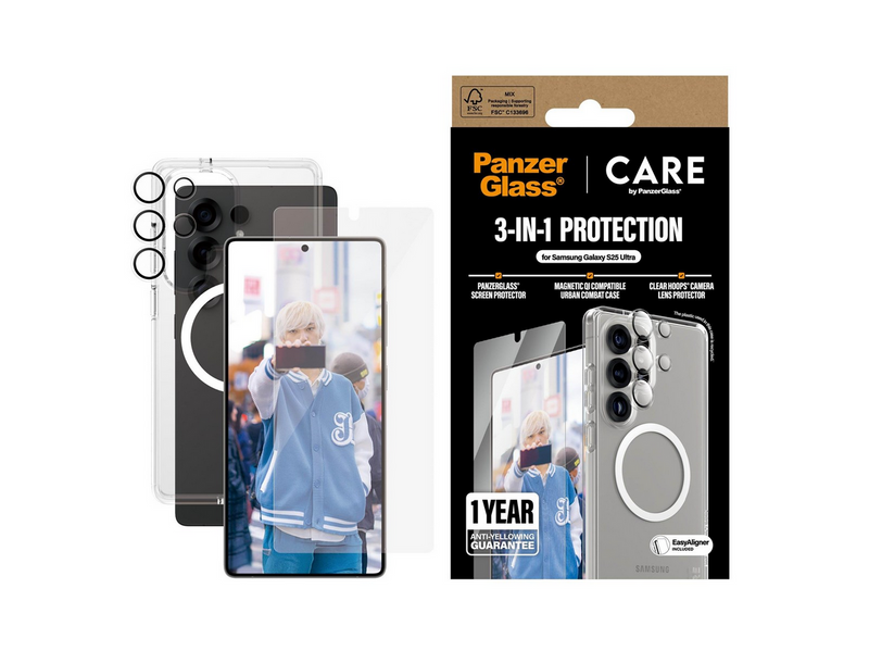 CARE by PanzerGlass Flagship 3-in-1 Bundle Samsung Galaxy S25 Ultra
