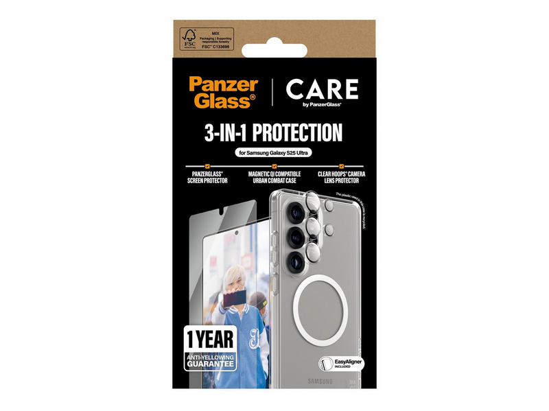 CARE by PanzerGlass Flagship 3-in-1 Bundle Samsung Galaxy S25 Ultra