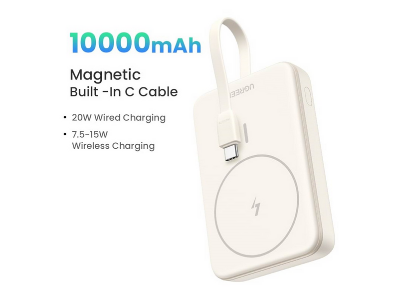 UGREEN 10000mah Magnetic Wireless Power Bank - 10000 mAh