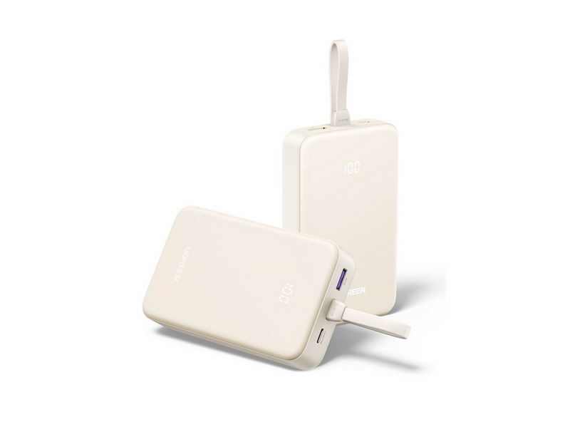 UGREEN 20000mah Power Bank With Built-In Cable - 20000 Ah