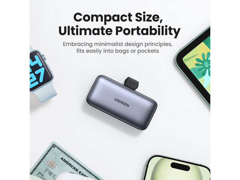 UGREEN 5000mah Power Bank With Built-In Usb-C Connector - 5000 Ah
