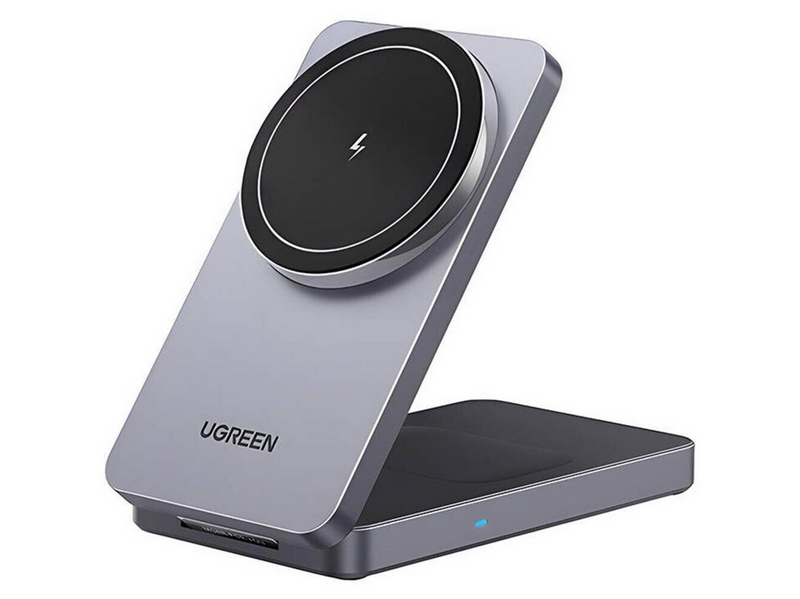 UGREEN 2-In-1 Magnetic Wireless Charger Grey