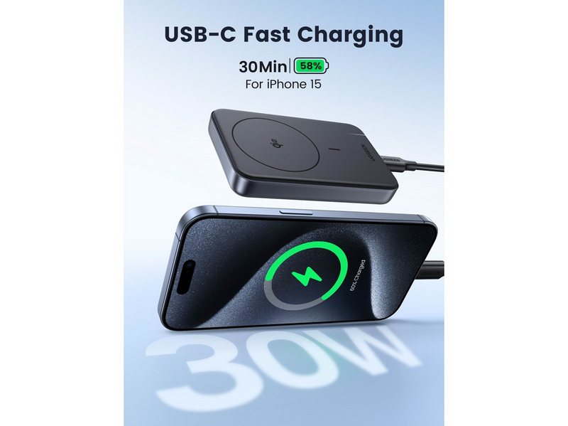 UGREEN Magsafe Portable Charger Qi2 Certified Magnetic 15w Wireless Power Bank 10000mah 30w Fast Charging - 10000 mAh